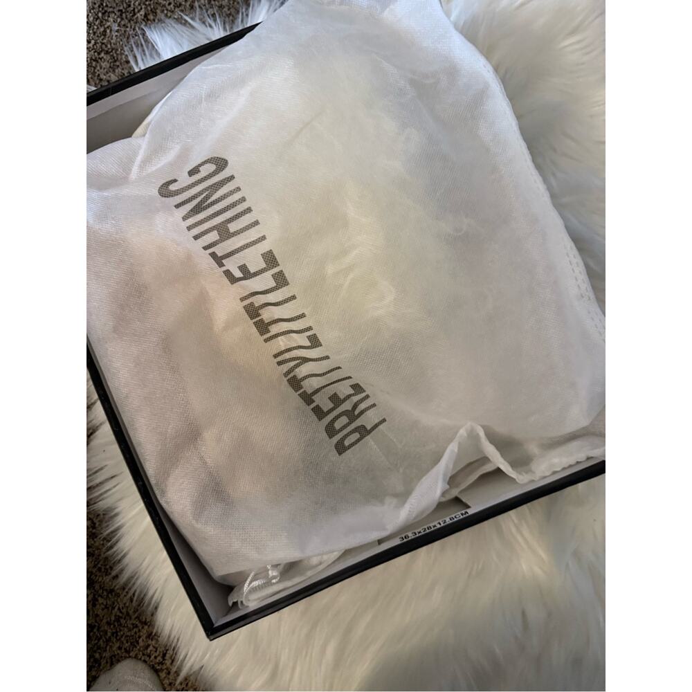 PrettyLittleThing Faux Suede Shaggy Faux Fur Platform Ankle Boots NWT - Picture 5 of 6